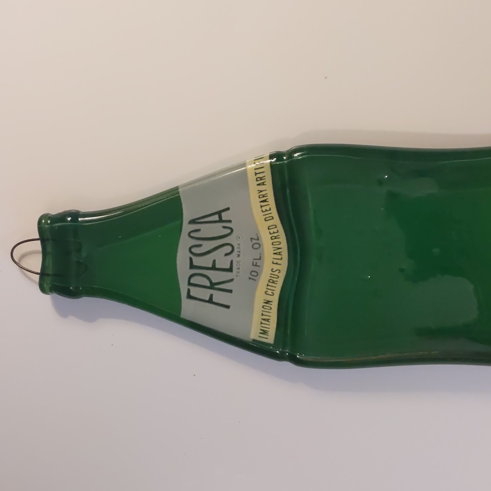 Flattened/ Melted Fresca Soda Bottle hanging Decor/ Spoon Rest